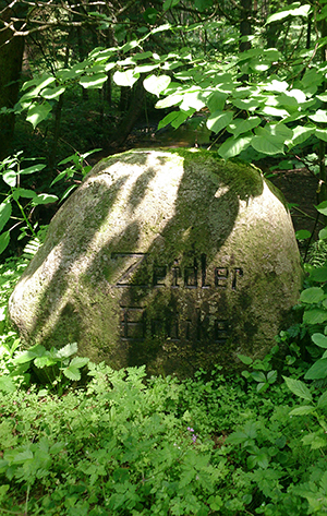 Памятный камень в честь лесничего Карла Цайдлера